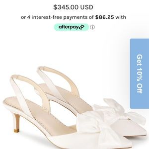 Bella Belle Reagan Ivory Wedding Shoes Low Heel Slingbacks with Bow